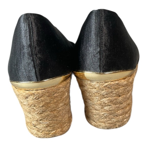 Women's Adrienne Vittadini Wedged Heeled Sandals Black Size 7.5 - Picture 5 of 6